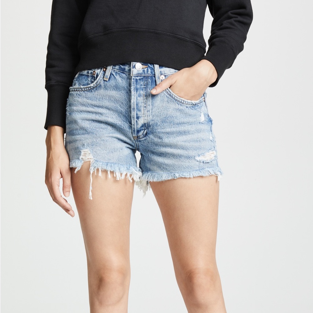 Agolde Parker Vintage Loose Fit Cut Off Shorts Size 27
